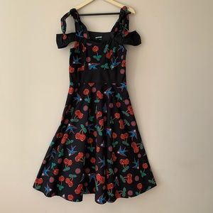 Banned UK ModCloth cherry sugar skull pinup dress